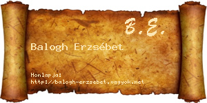Balogh Erzsébet névjegykártya
